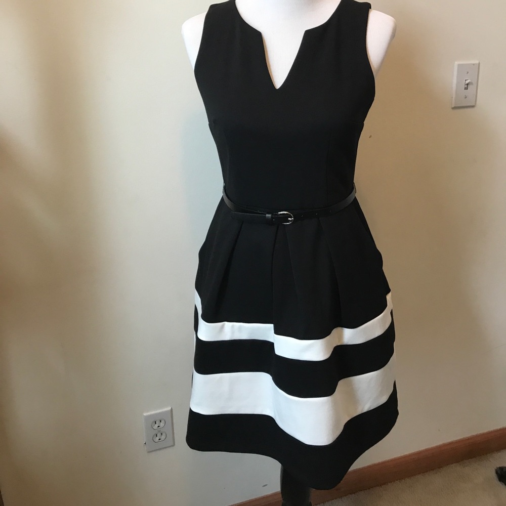 Juniors' Striped Ponte Dress