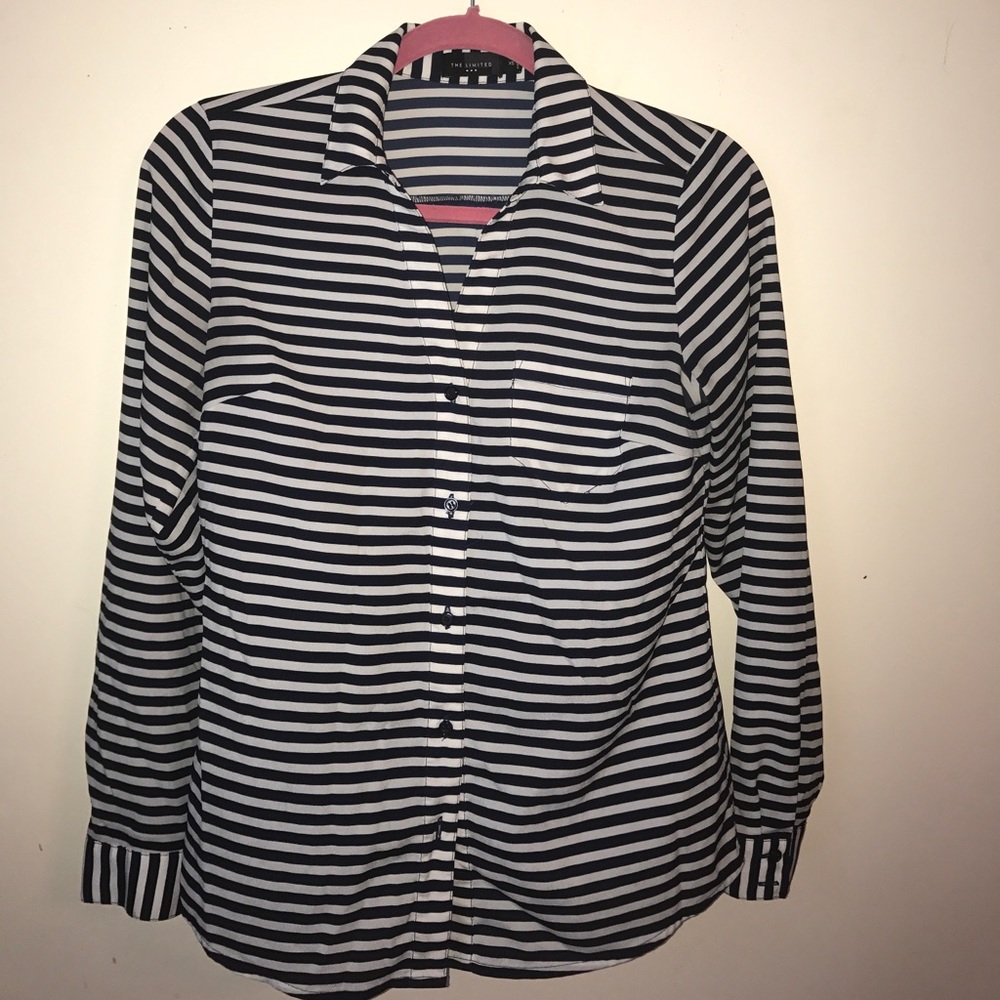 The Limited striped button up blouse