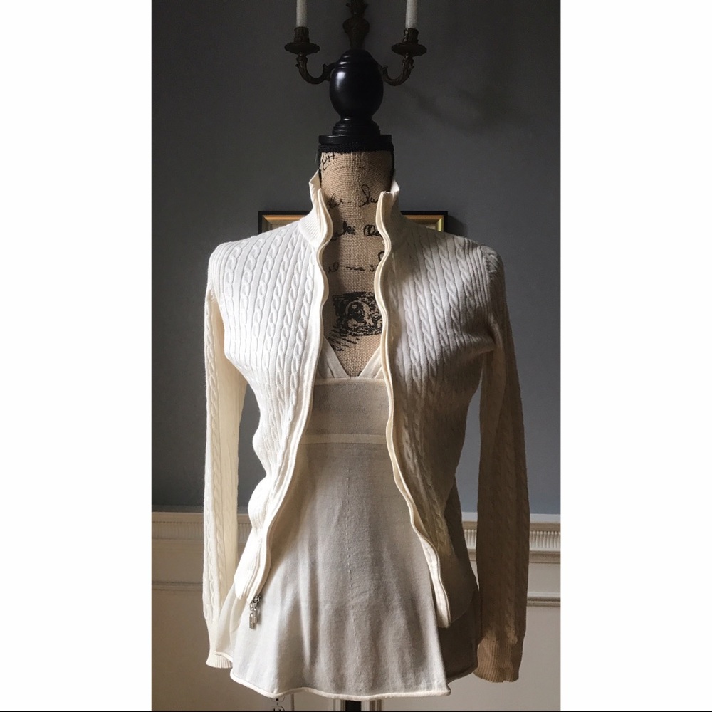 Tommy Hilfiger Cream Cableknit Sweater Sz S/P.