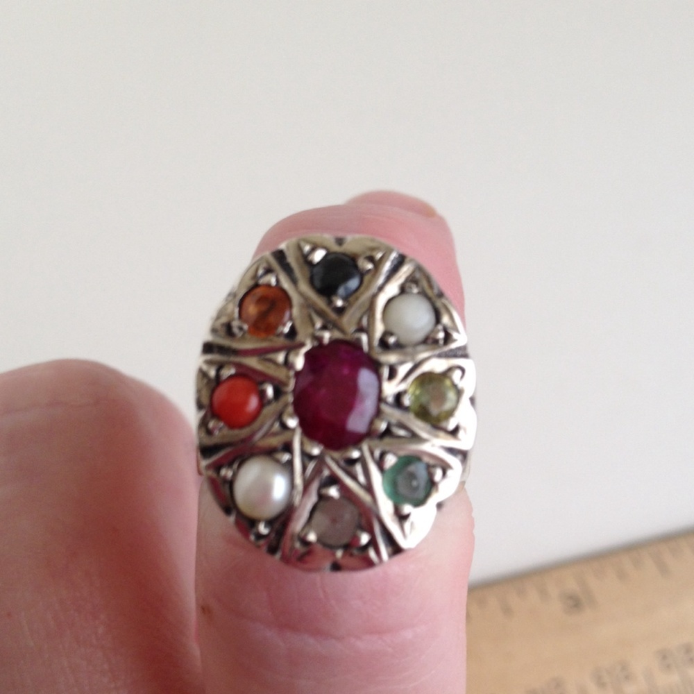 Sterling silver chakra ring size 7.5