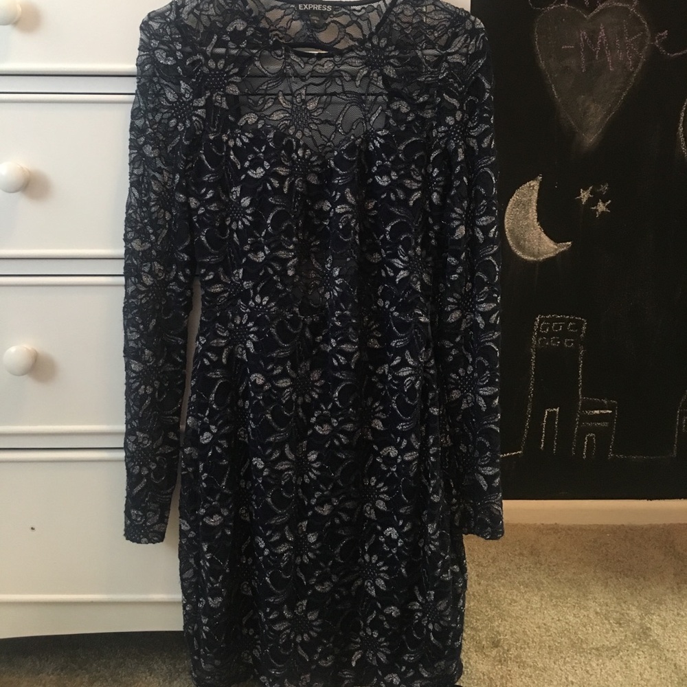 Tight Lace Dress with Open Back