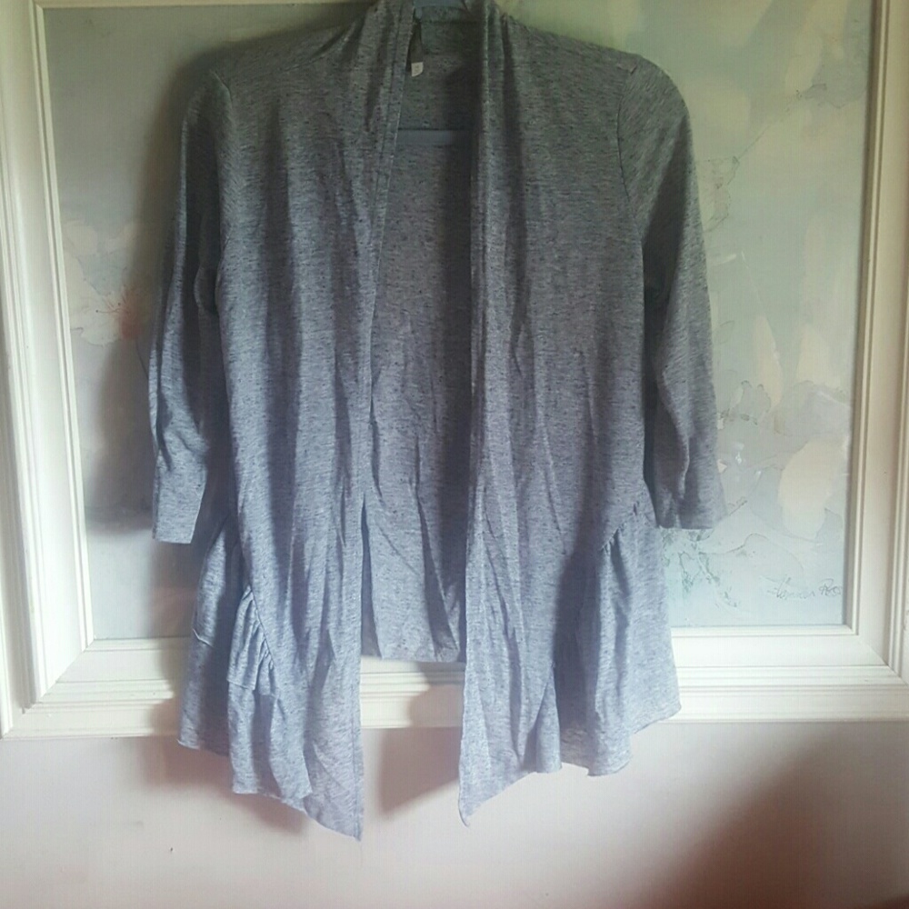Charlotte Russe Tiered Grey Cardigan