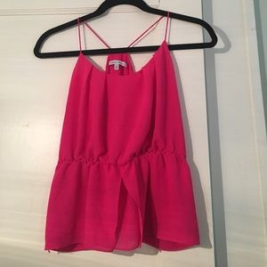 Naked Zebra Hot Pink Size Small Ruffled Hem