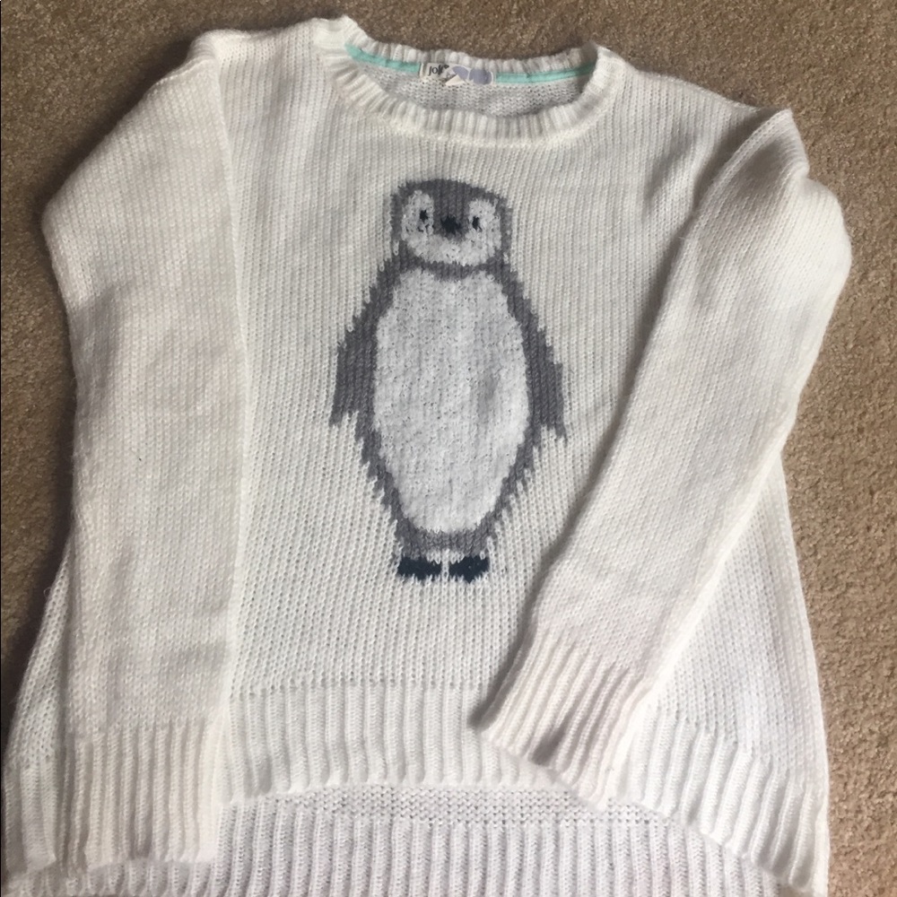 Fuzzy penguin sweater