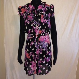 New black and pink floral summer dress size XL