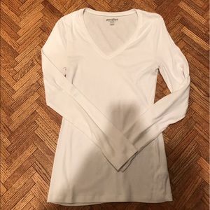 Old Navy white v neck long sleeve shirt