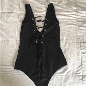 Lace up body suit