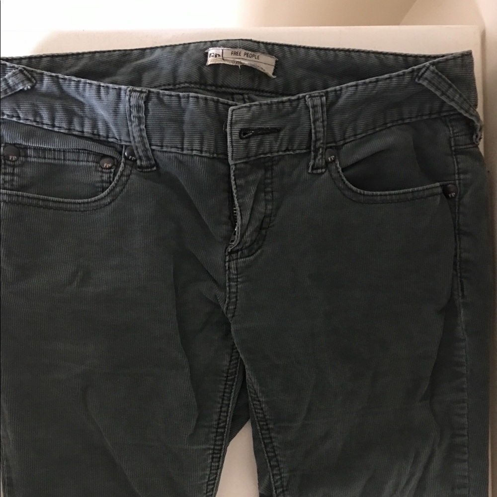 Free People Green Corduroy Jeans