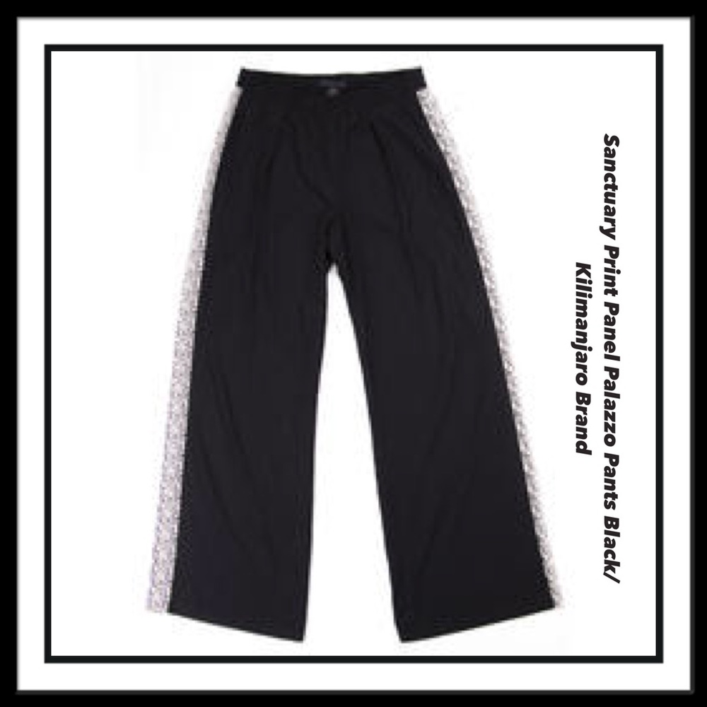 Sanctuary Panel Palazzo Pants BLK by Kilimanjaro