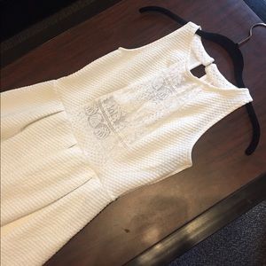 White lace fit and flare dress