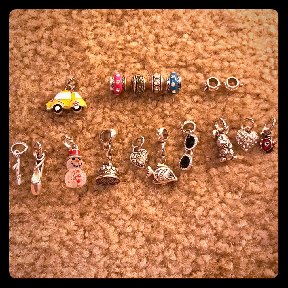 Lot of Brighton Charms & Bracelets with Tin