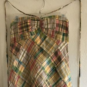 Anne Taylor Madrid plaid sundress dress strapless