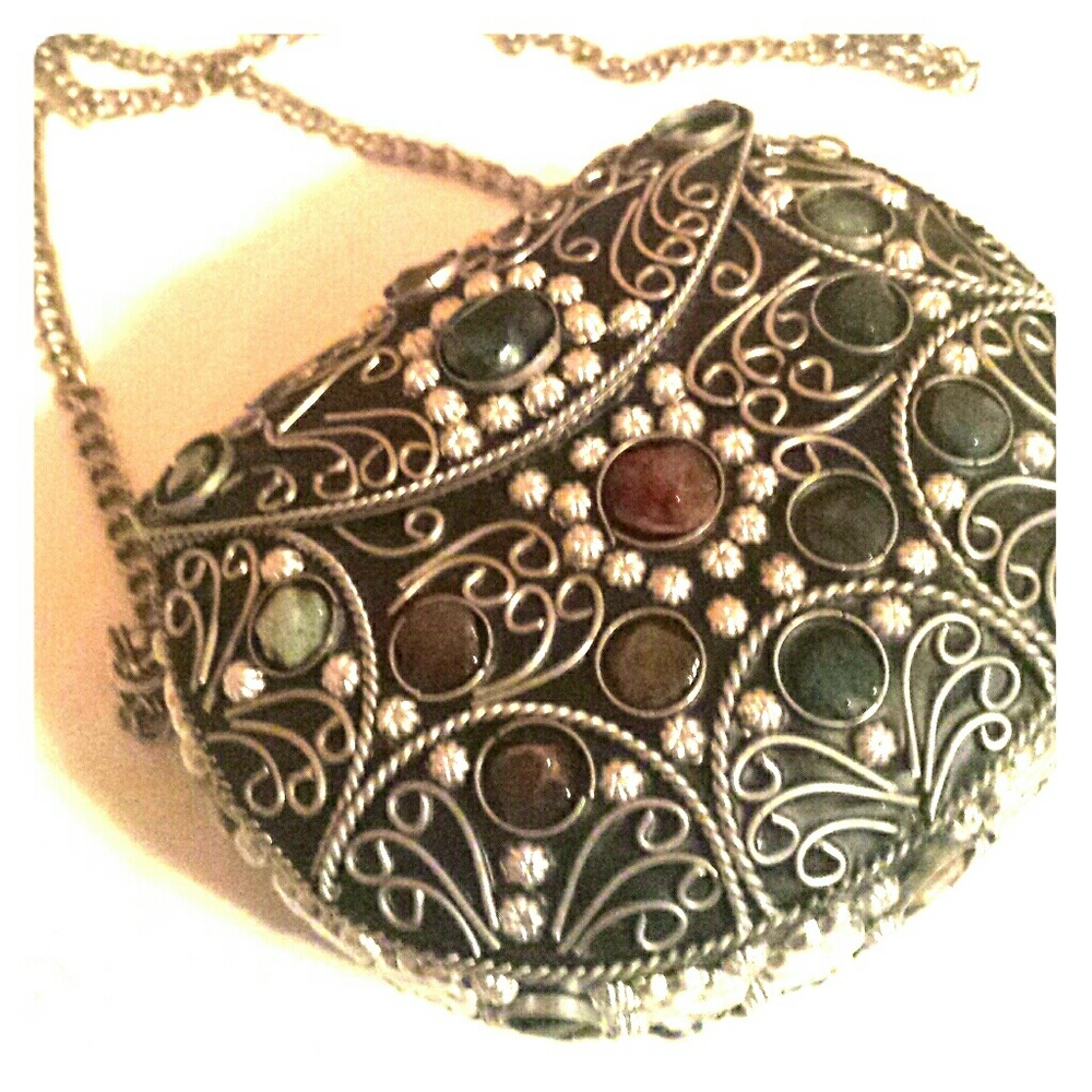 Vintage Indian inspired purse with stones