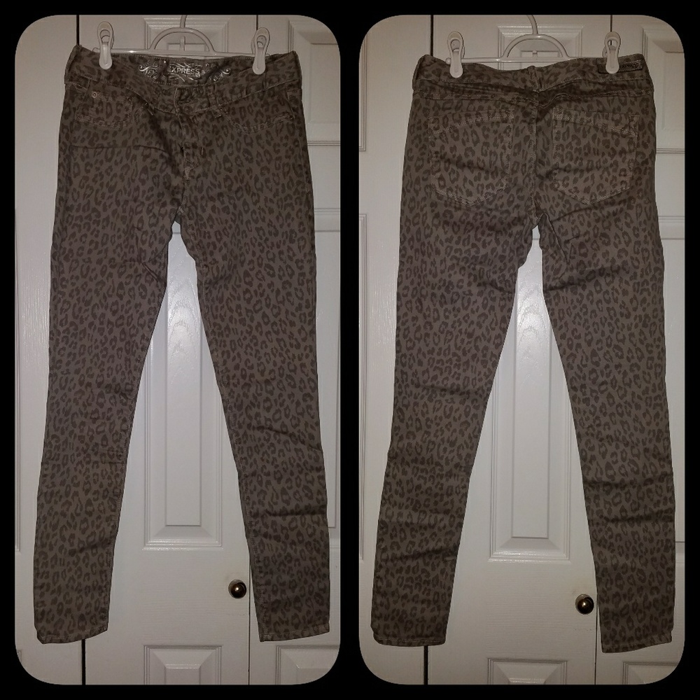 Gray Cheetah Print Jeans