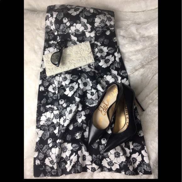 Herman Geist Size 4 Black & White Floral Dress - Picture 3 of 4