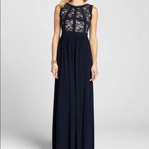 New R&M Richards Sleeveless Glitter Lace Gown