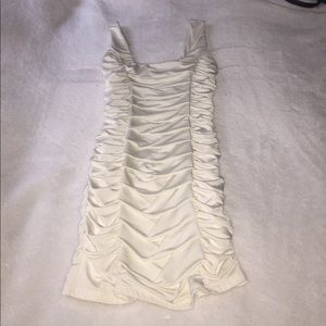 Arden B, off white, ruffled mini dress