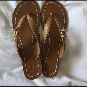 Tory Burch Tan Wedge Sandals!