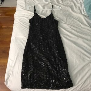 Flowy sparkly black dress