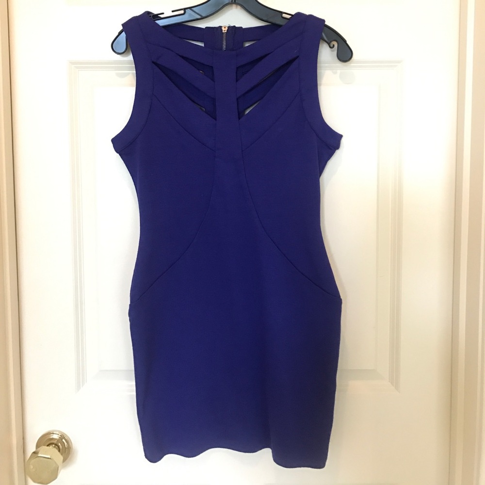 Sexy blue out-on-the-town cutout dress