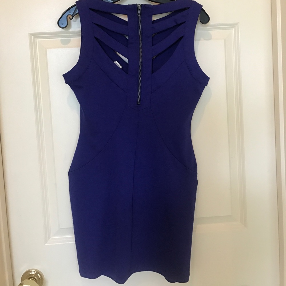 Sexy blue out-on-the-town cutout dress - Picture 2 of 4