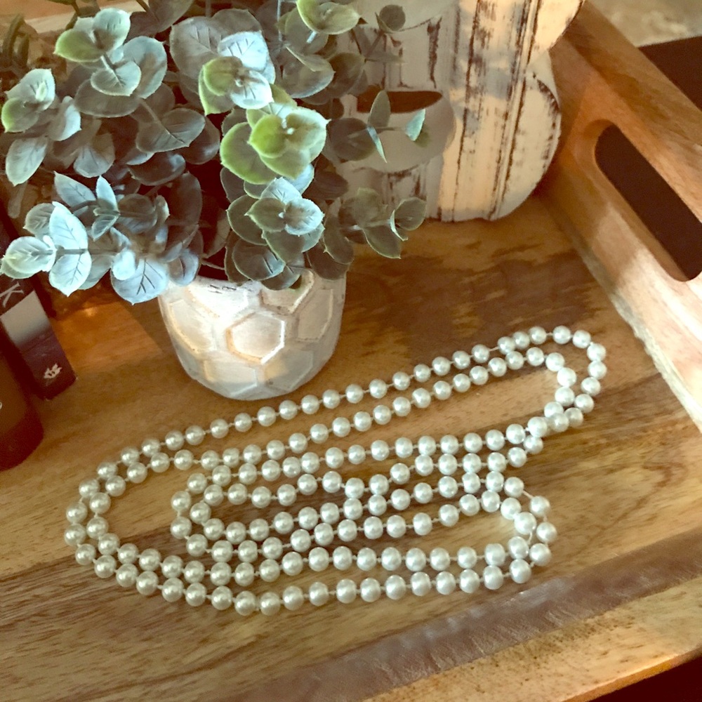Pearl long necklace- worn once!