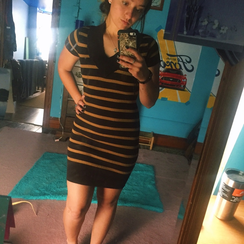 🌟Cute Brown Mini Body Formed Dress🌟