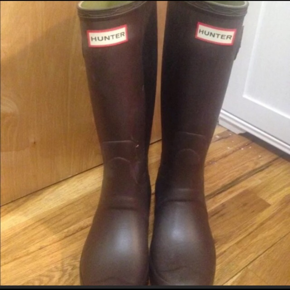 Hunter brown rain boots