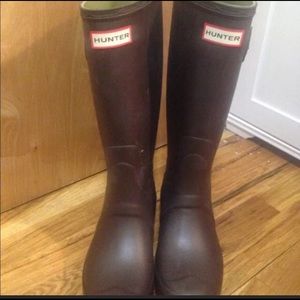 Hunter brown rain boots