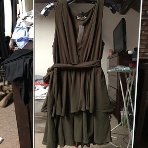 Nasty Gal green ruffle dress