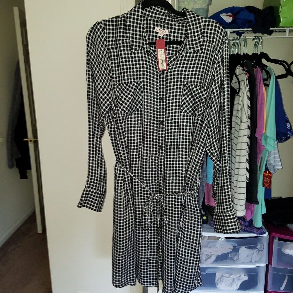 Black and white checkered dress