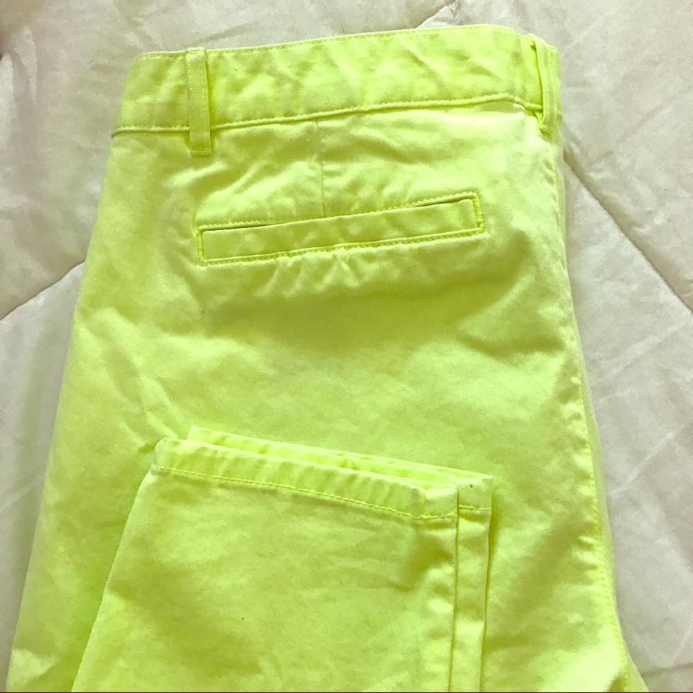 Skinny mini neon yellow cropped khakis by gap