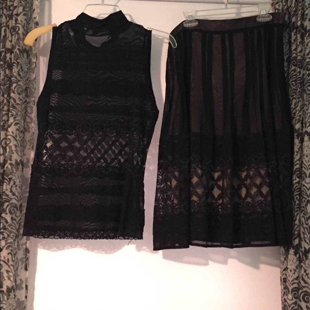 Formal top and midi skirt