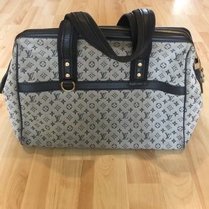 Louis Vuitton Josephine GM Blue Mini Lin Handbag