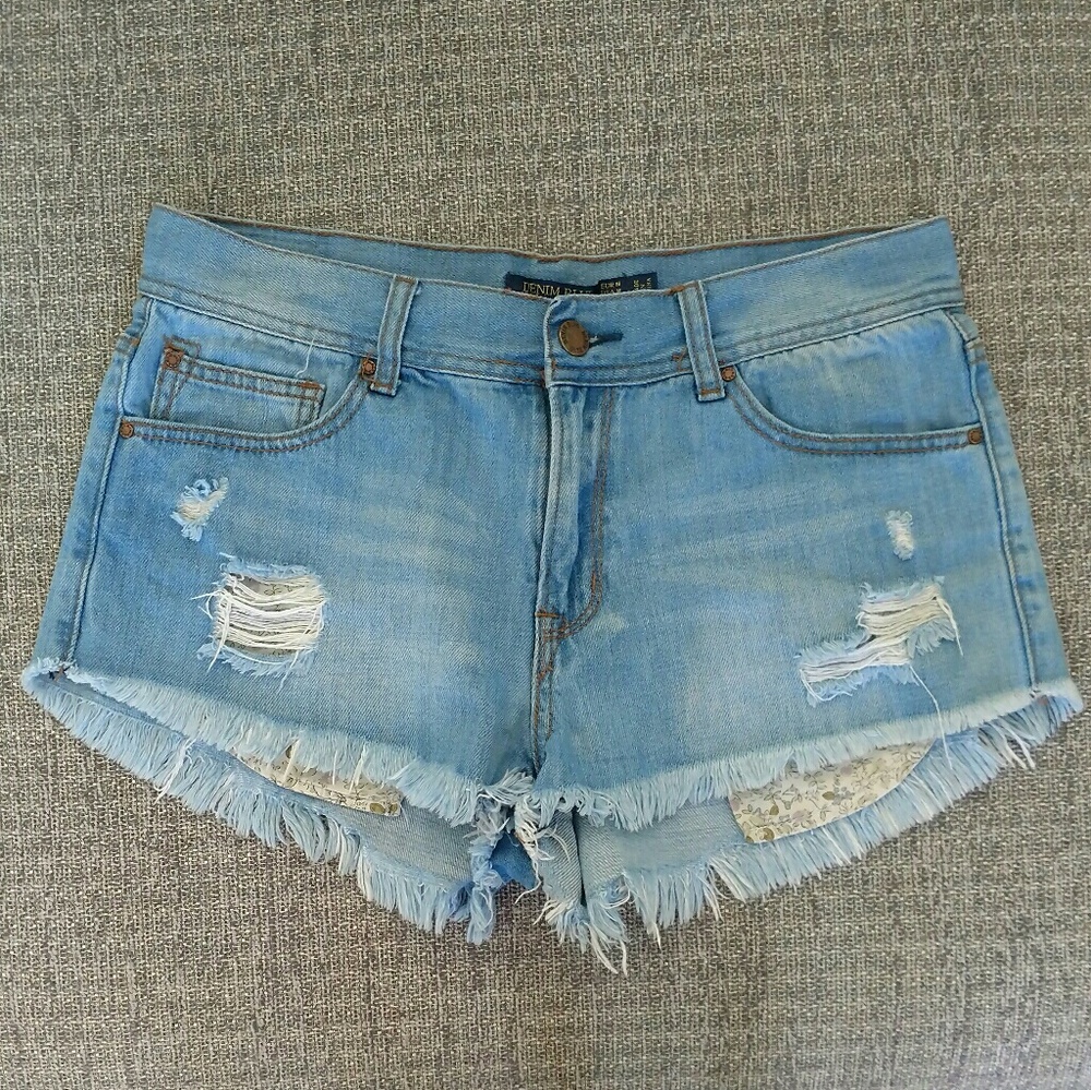 Distressed Denim Shorts