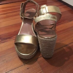 Lilly Pulitzer for Target Gold Espadrilles Wedges