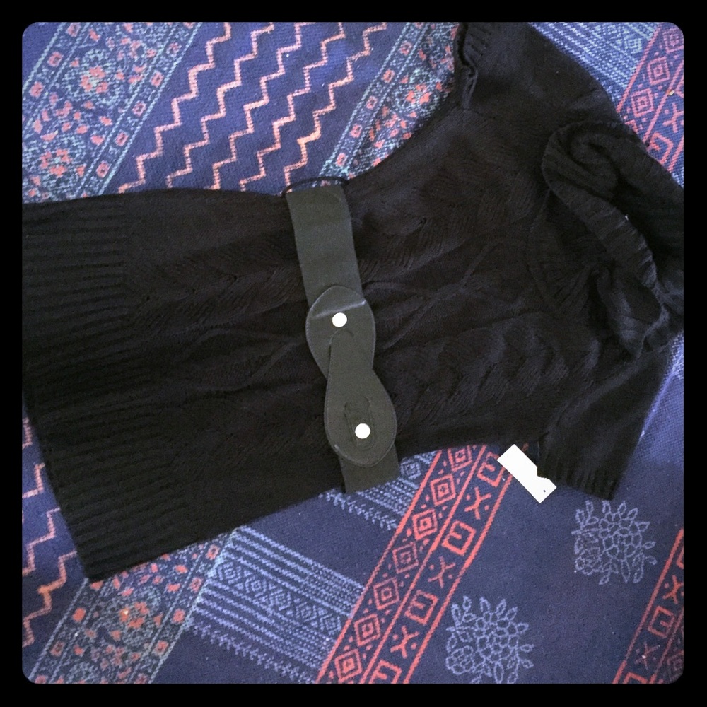 Long belted sweater!