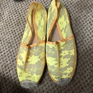 Yellow Lace Flats
