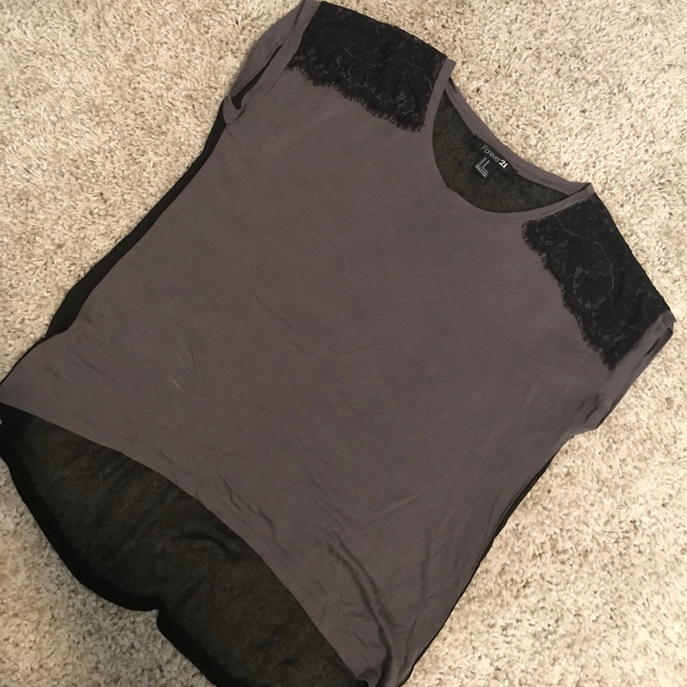Forever 21 Grey High Low Top