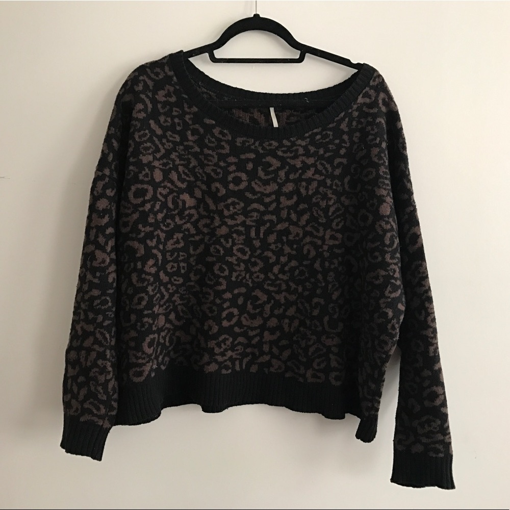Cheetah Print Free People Sweater
