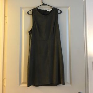 Painted threads green suede dress