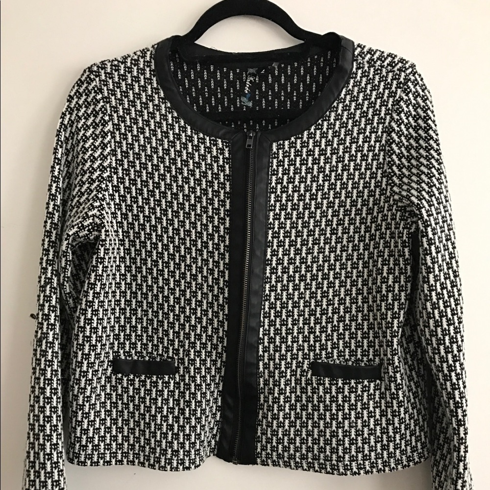 Knit & Leather Blazer