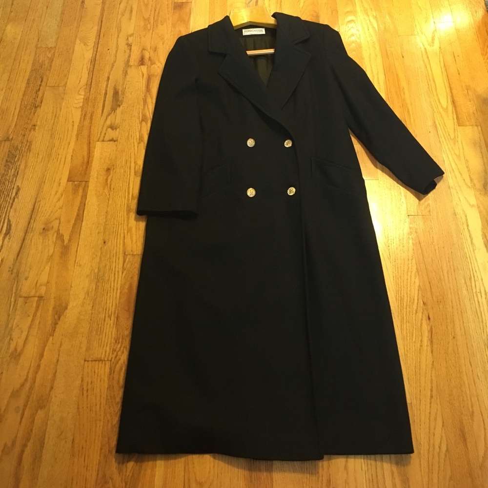 Long black wool coat size 9/10