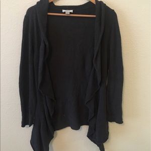 Charcoal Grey Cascade LOFT Cardigan Sweater