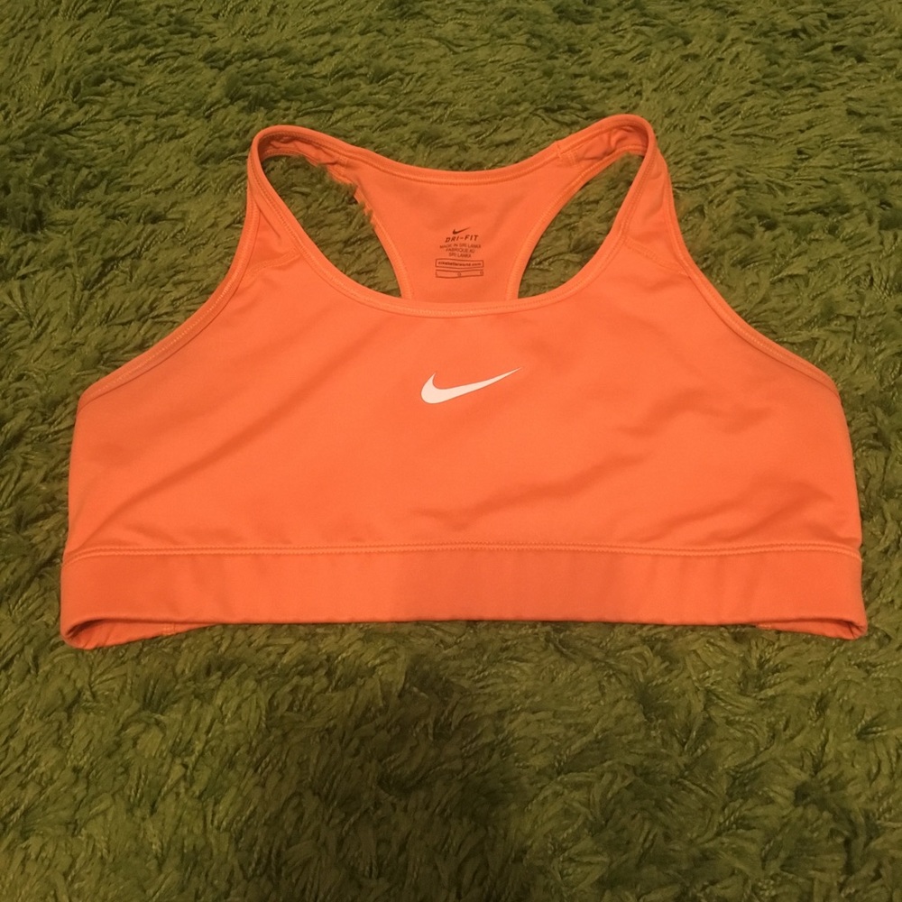 Orange Nike sports bra size L