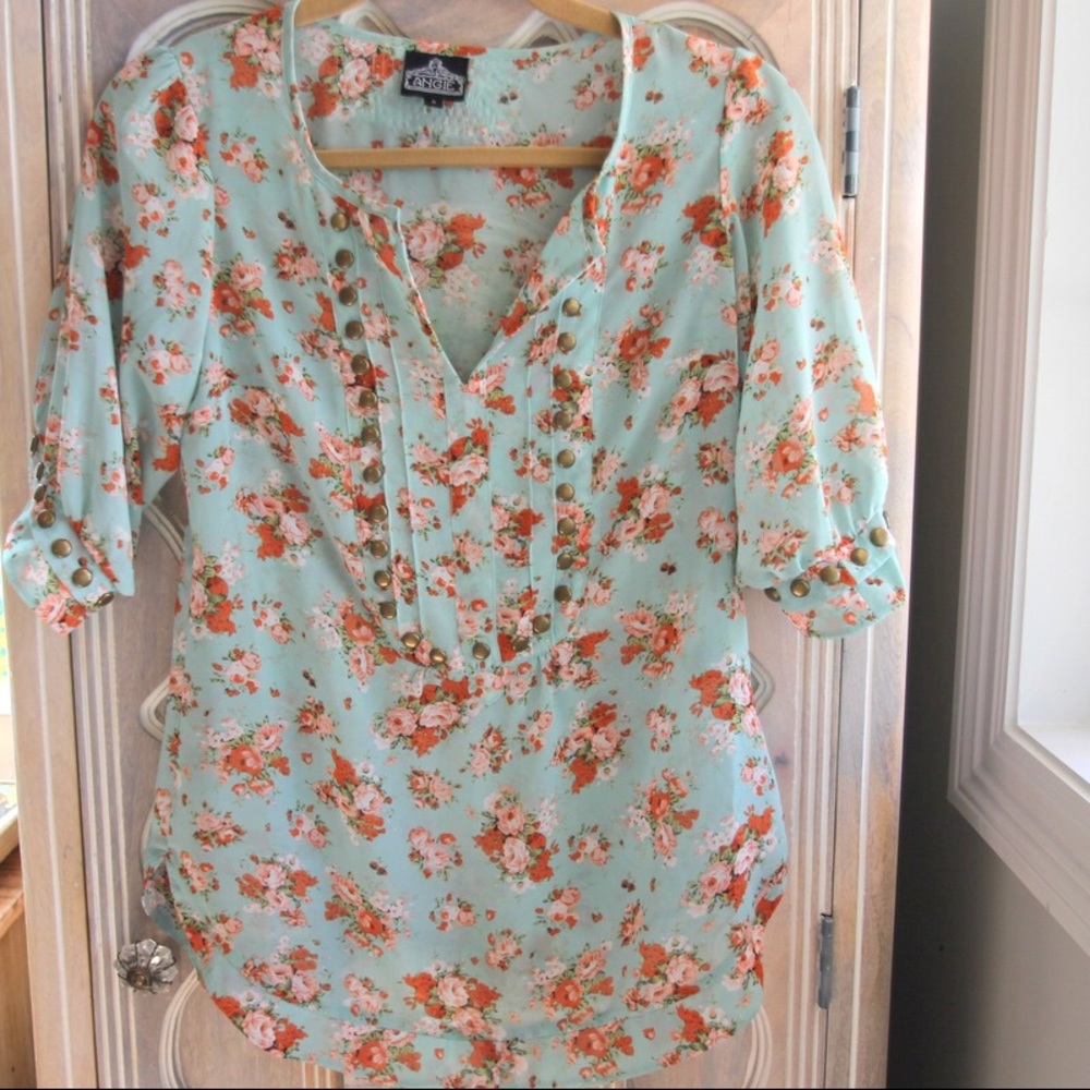 Light Blue Top with Button Details