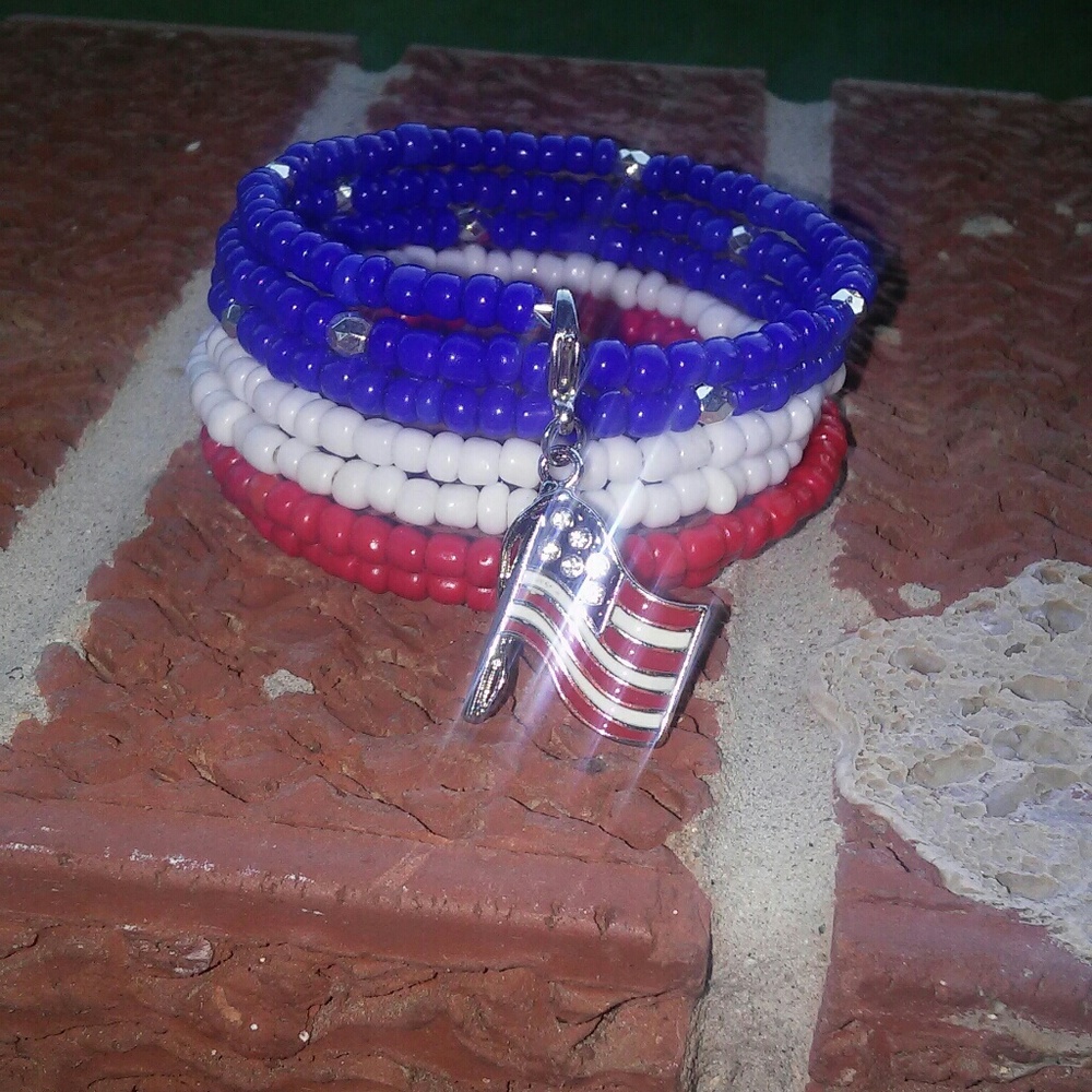 Independence day wrap bracelet
