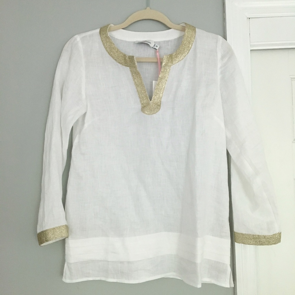 NWT VINEYARD VINES WHITE LINEN TUNIC XS