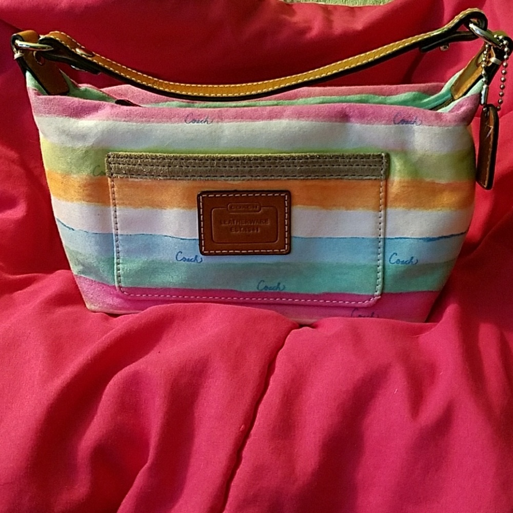 Coach Colorful Striped Handbag