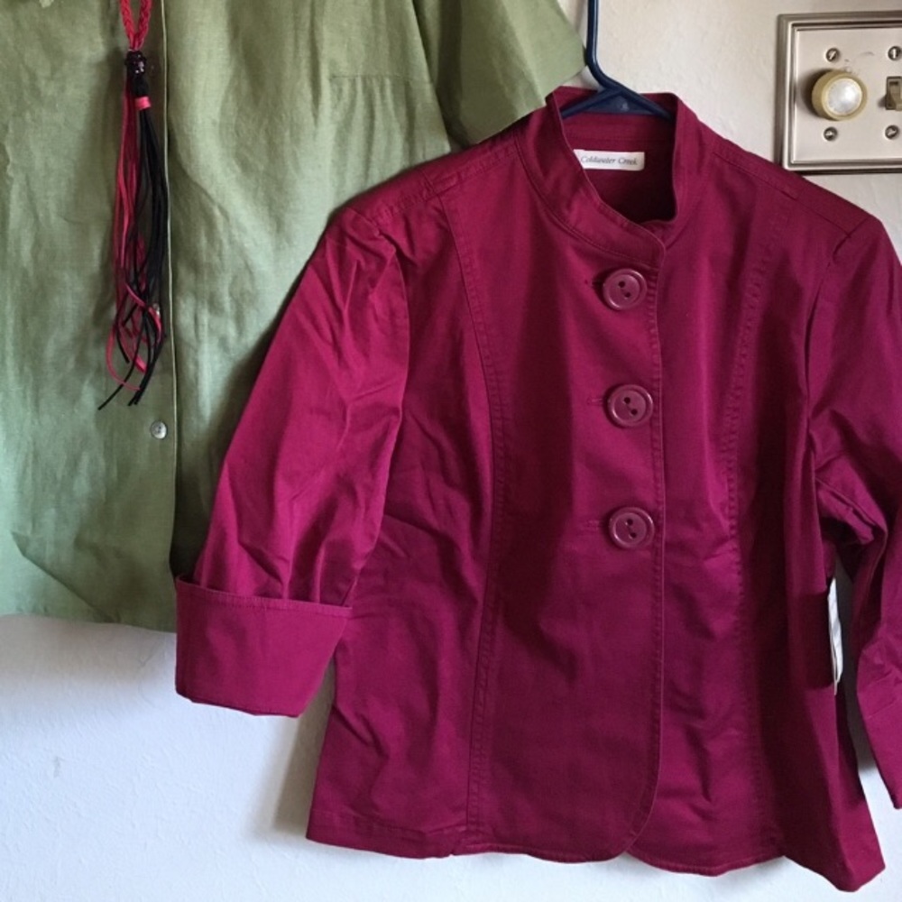 Red Coldwater Creek large button down shirt